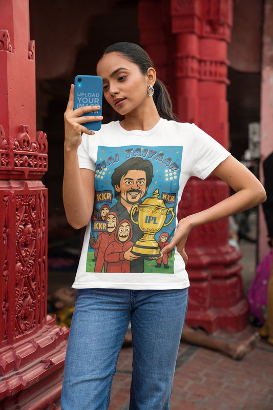 KKR Hai Taiyaar Half Sleeve T-Shirt for Women